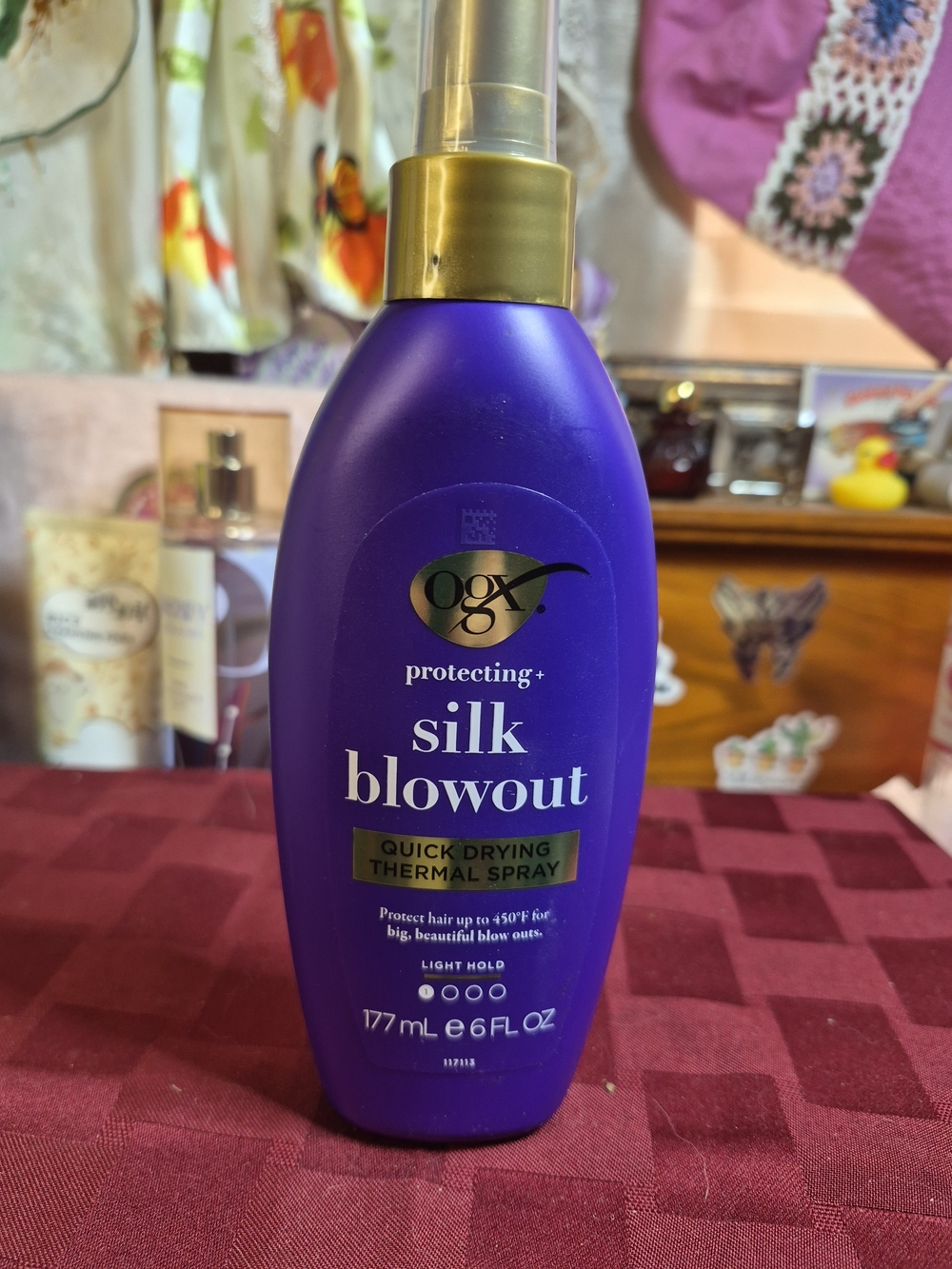 OGX Silk Blowout Quick-Dry Thermal Spray — Purple